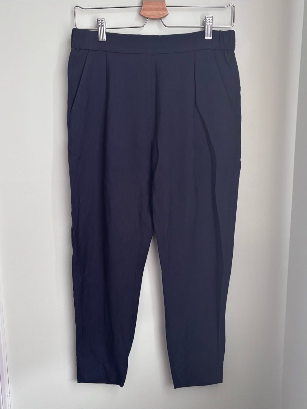 All saints navy Tapered High-Waist Pants viscose polyester size 4